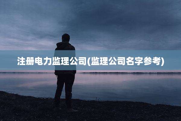 注册电力监理公司(监理公司名字参考)