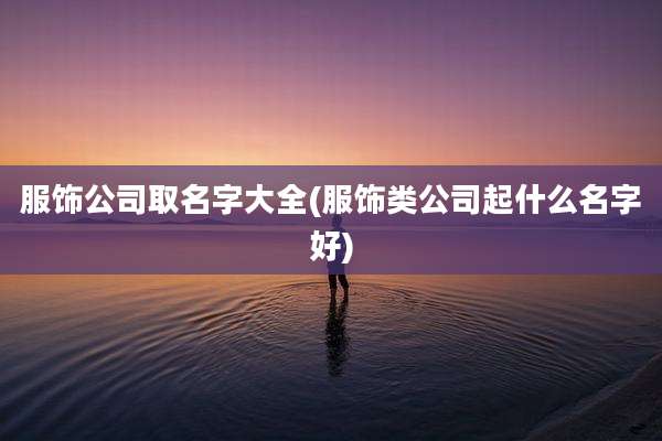 服饰公司取名字大全(服饰类公司起什么名字好)