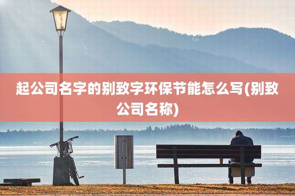 起公司名字的别致字环保节能怎么写(别致公司名称)