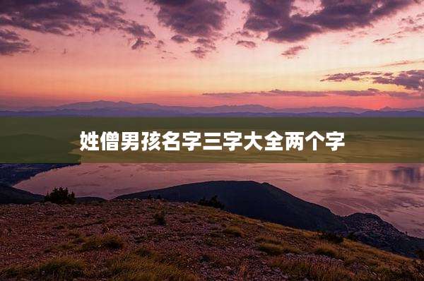 姓僧男孩名字三字大全两个字