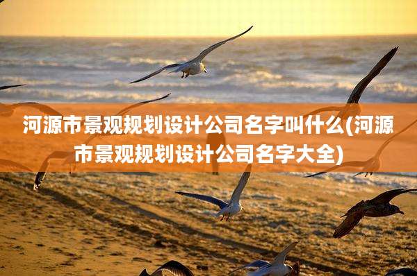 河源市景观规划设计公司名字叫什么(河源市景观规划设计公司名字大全)
