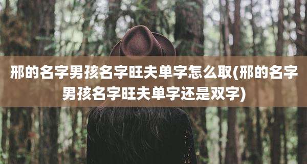 邢的名字男孩名字旺夫单字怎么取(邢的名字男孩名字旺夫单字还是双字)