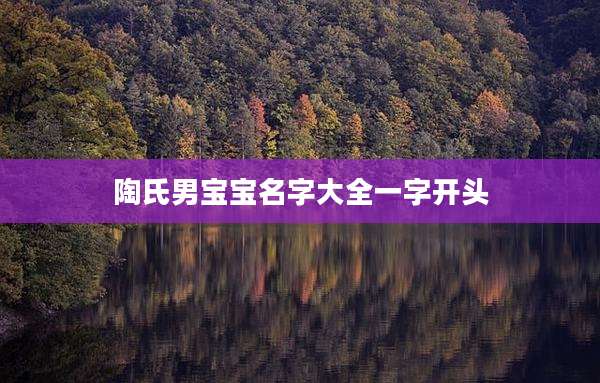 陶氏男宝宝名字大全一字开头