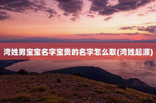 湾姓男宝宝名字宝贵的名字怎么取(湾姓起源)