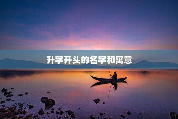 升字开头的名字和寓意