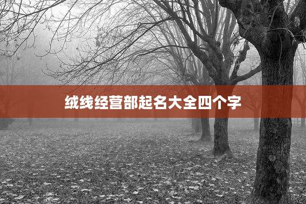 绒线经营部起名大全四个字