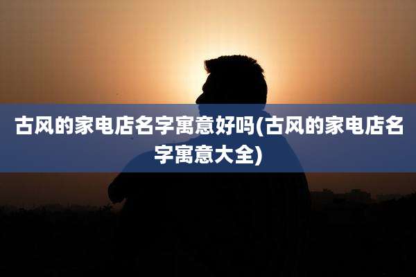 古风的家电店名字寓意好吗(古风的家电店名字寓意大全)