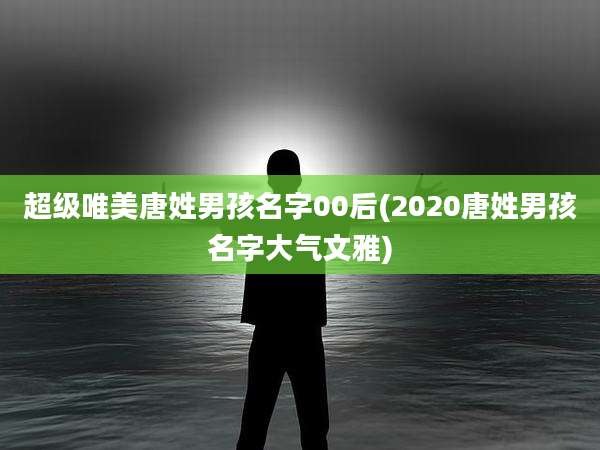 超级唯美唐姓男孩名字00后(2020唐姓男孩名字大气文雅)