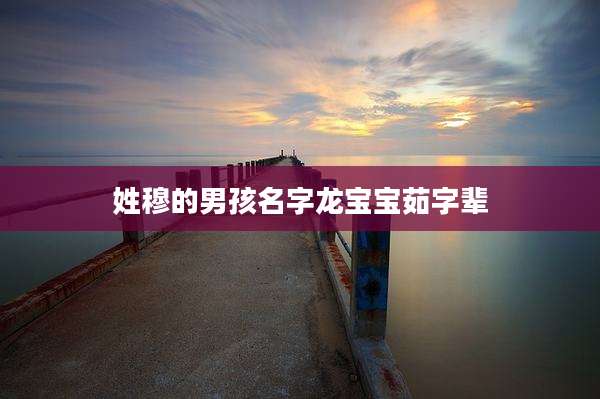 姓穆的男孩名字龙宝宝茹字辈