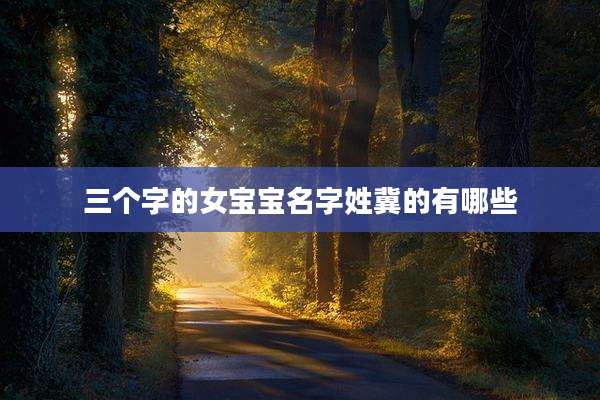 三个字的女宝宝名字姓冀的有哪些