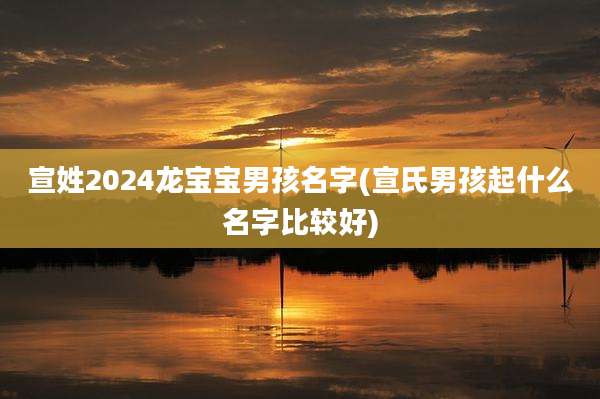 宣姓2024龙宝宝男孩名字(宣氏男孩起什么名字比较好)
