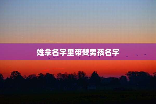 姓佘名字里带斐男孩名字