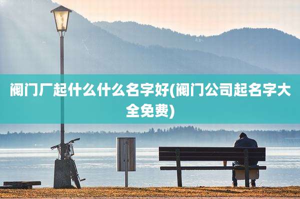 阀门厂起什么什么名字好(阀门公司起名字大全免费)