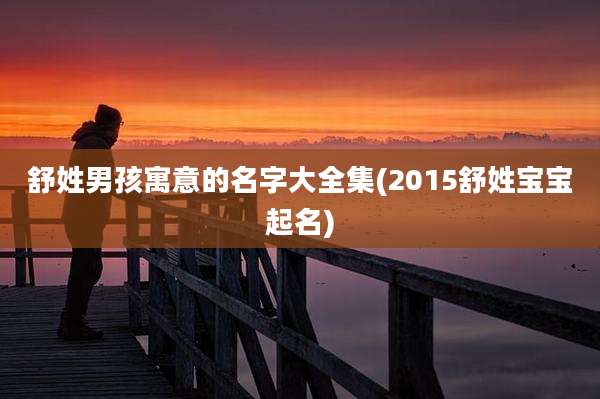 舒姓男孩寓意的名字大全集(2015舒姓宝宝起名)