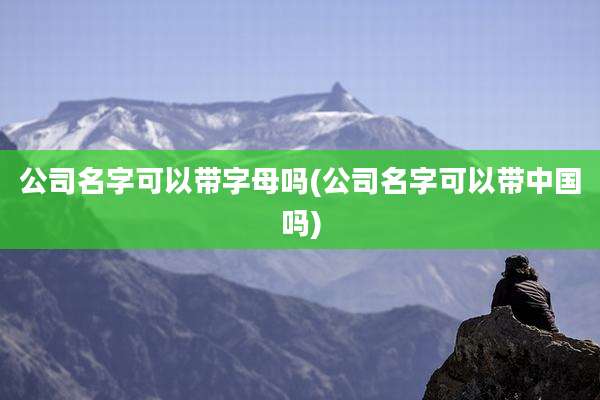 公司名字可以带字母吗(公司名字可以带中国吗)