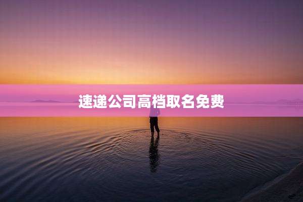 速递公司高档取名免费