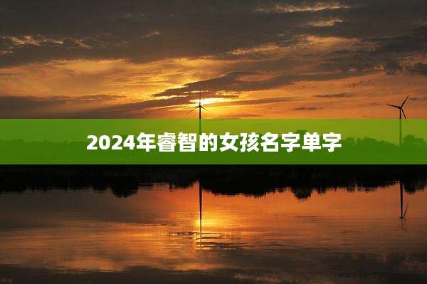 2024年睿智的女孩名字单字