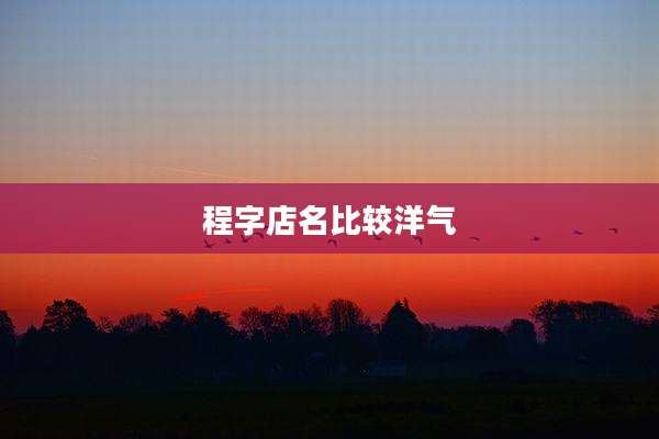 程字店名比较洋气
