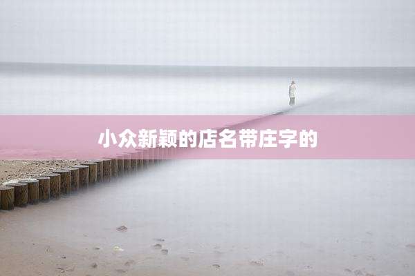 小众新颖的店名带庄字的