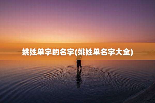 姚姓单字的名字(姚姓单名字大全)