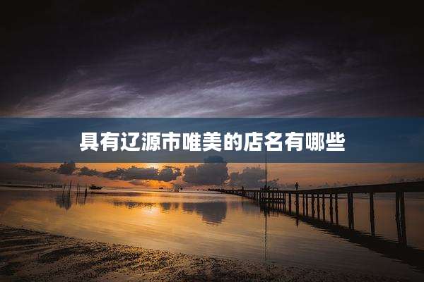 具有辽源市唯美的店名有哪些