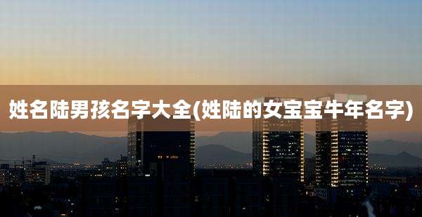 姓名陆男孩名字大全(姓陆的女宝宝牛年名字)