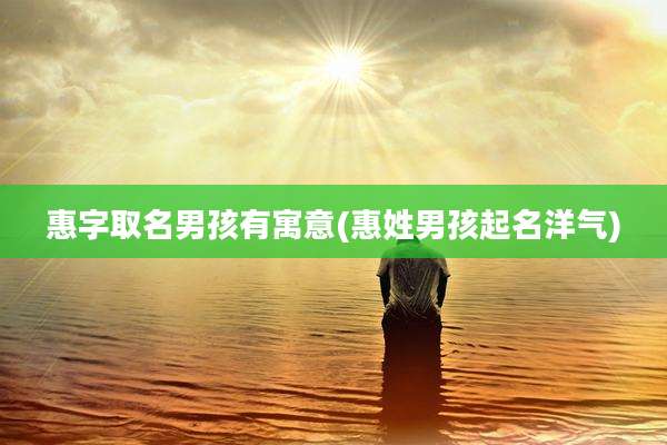 惠字取名男孩有寓意(惠姓男孩起名洋气)