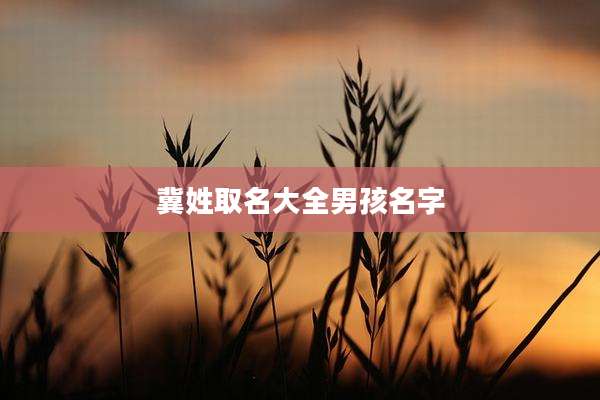 冀姓取名大全男孩名字