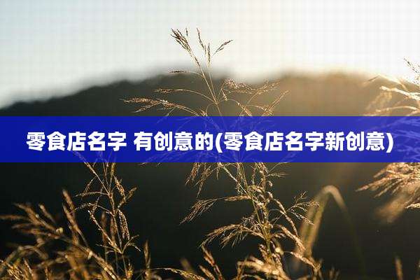 零食店名字 有创意的(零食店名字新创意)