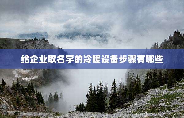 给企业取名字的冷暖设备步骤有哪些