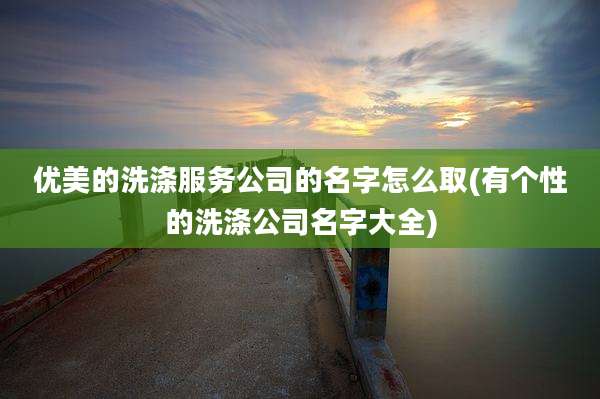 优美的洗涤服务公司的名字怎么取(有个性的洗涤公司名字大全)