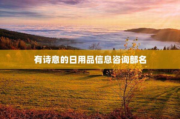 有诗意的日用品信息咨询部名