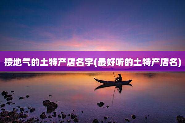 接地气的土特产店名字(最好听的土特产店名)