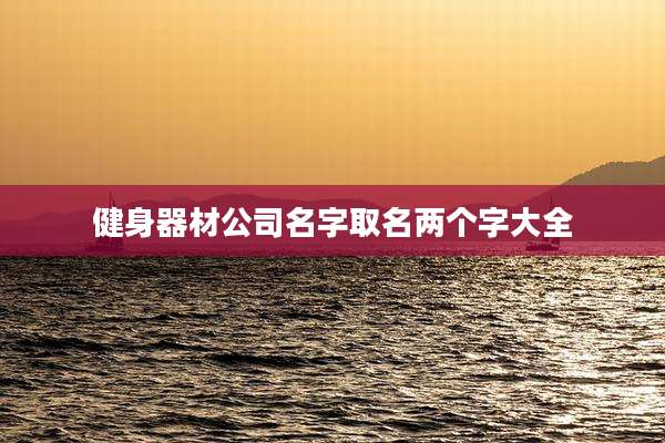健身器材公司名字取名两个字大全