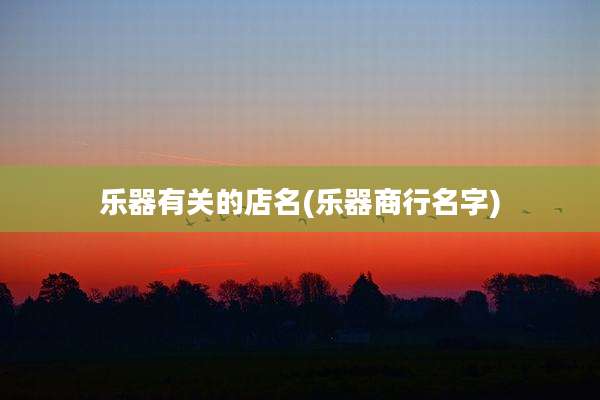 乐器有关的店名(乐器商行名字)
