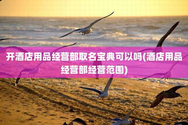 开酒店用品经营部取名宝典可以吗(酒店用品经营部经营范围)