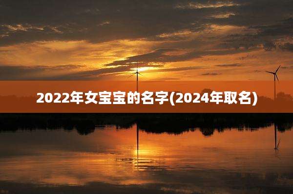 2022年女宝宝的名字(2024年取名)