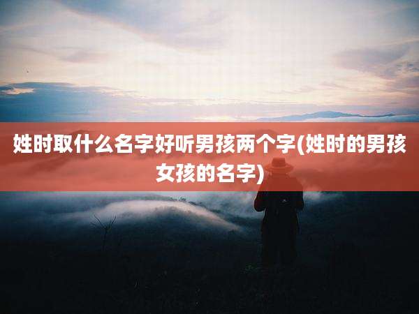 姓时取什么名字好听男孩两个字(姓时的男孩女孩的名字)