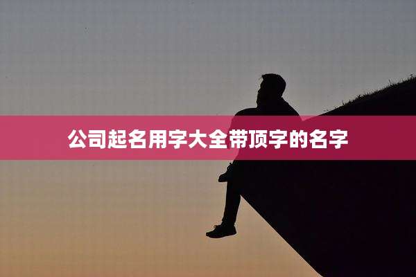 公司起名用字大全带顶字的名字