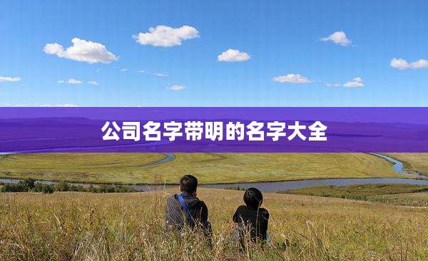 公司名字带明的名字大全