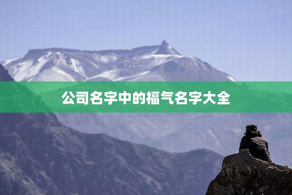 公司名字中的福气名字大全