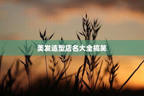 美发造型店名大全搞笑