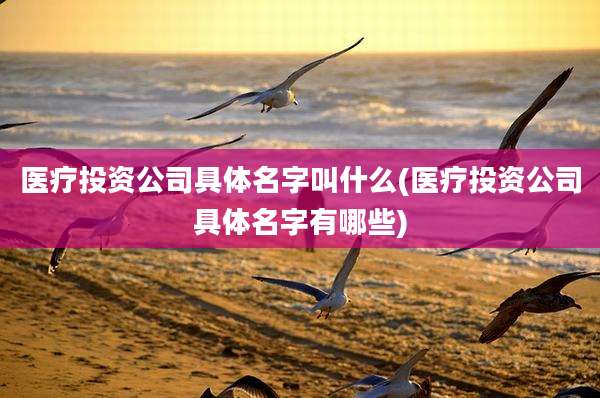 医疗投资公司具体名字叫什么(医疗投资公司具体名字有哪些)