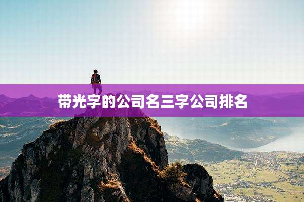 带光字的公司名三字公司排名