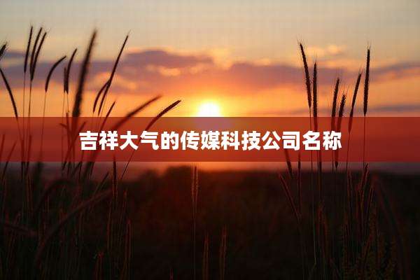 吉祥大气的传媒科技公司名称