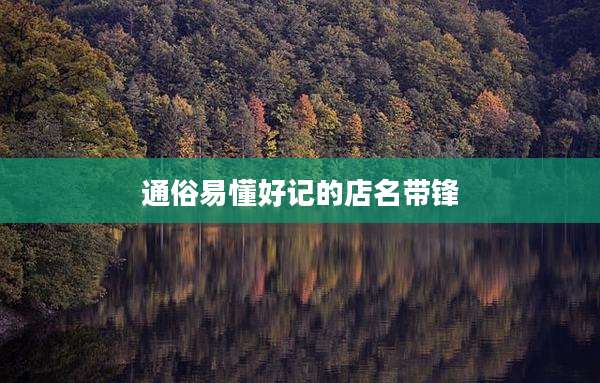 通俗易懂好记的店名带锋