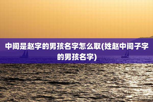 中间是赵字的男孩名字怎么取(姓赵中间子字的男孩名字)