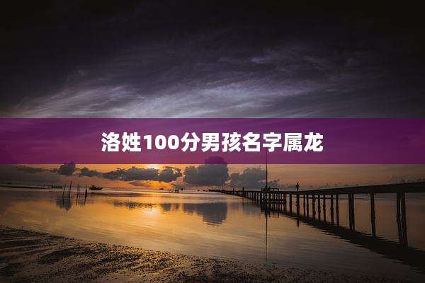 洛姓100分男孩名字属龙