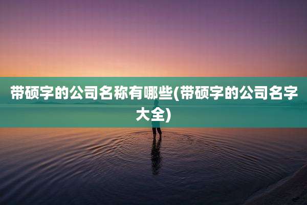 带硕字的公司名称有哪些(带硕字的公司名字大全)