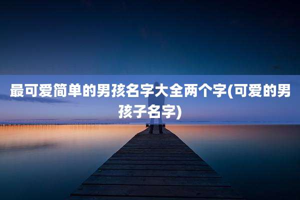 最可爱简单的男孩名字大全两个字(可爱的男孩子名字)